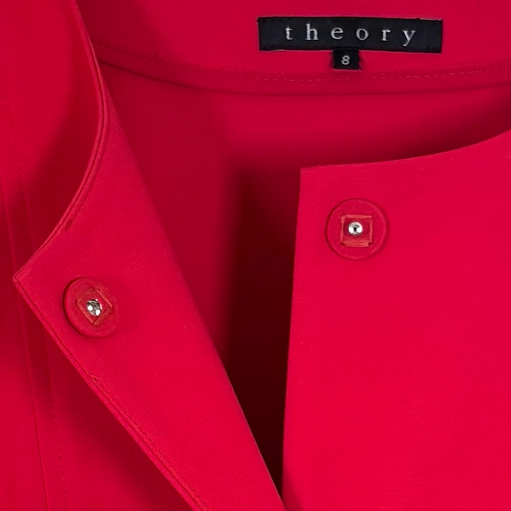 Theory Red‎ Snap Front Jacket Size 8 - Picture 5 of 11